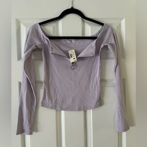 Brand new light purple off the shoulder long sleeve top